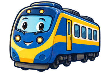 藍色列車插畫